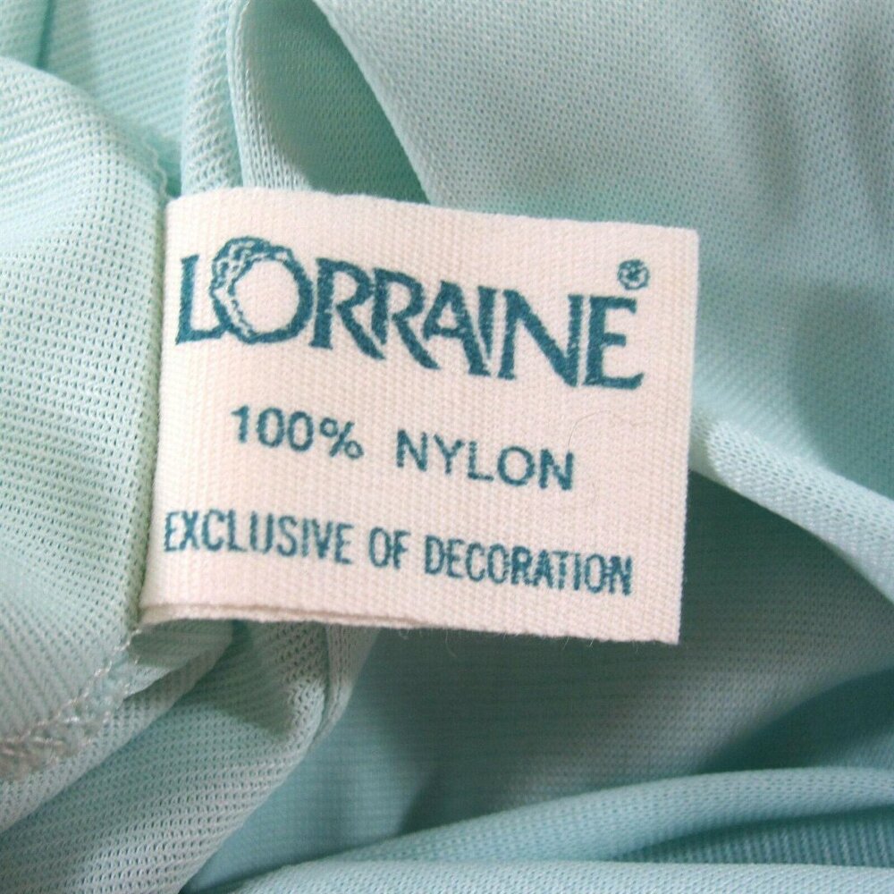 Lorraine Size Medium Button Front Robe Green Nylo… - image 8